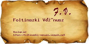 Foltinszki Vénusz névjegykártya